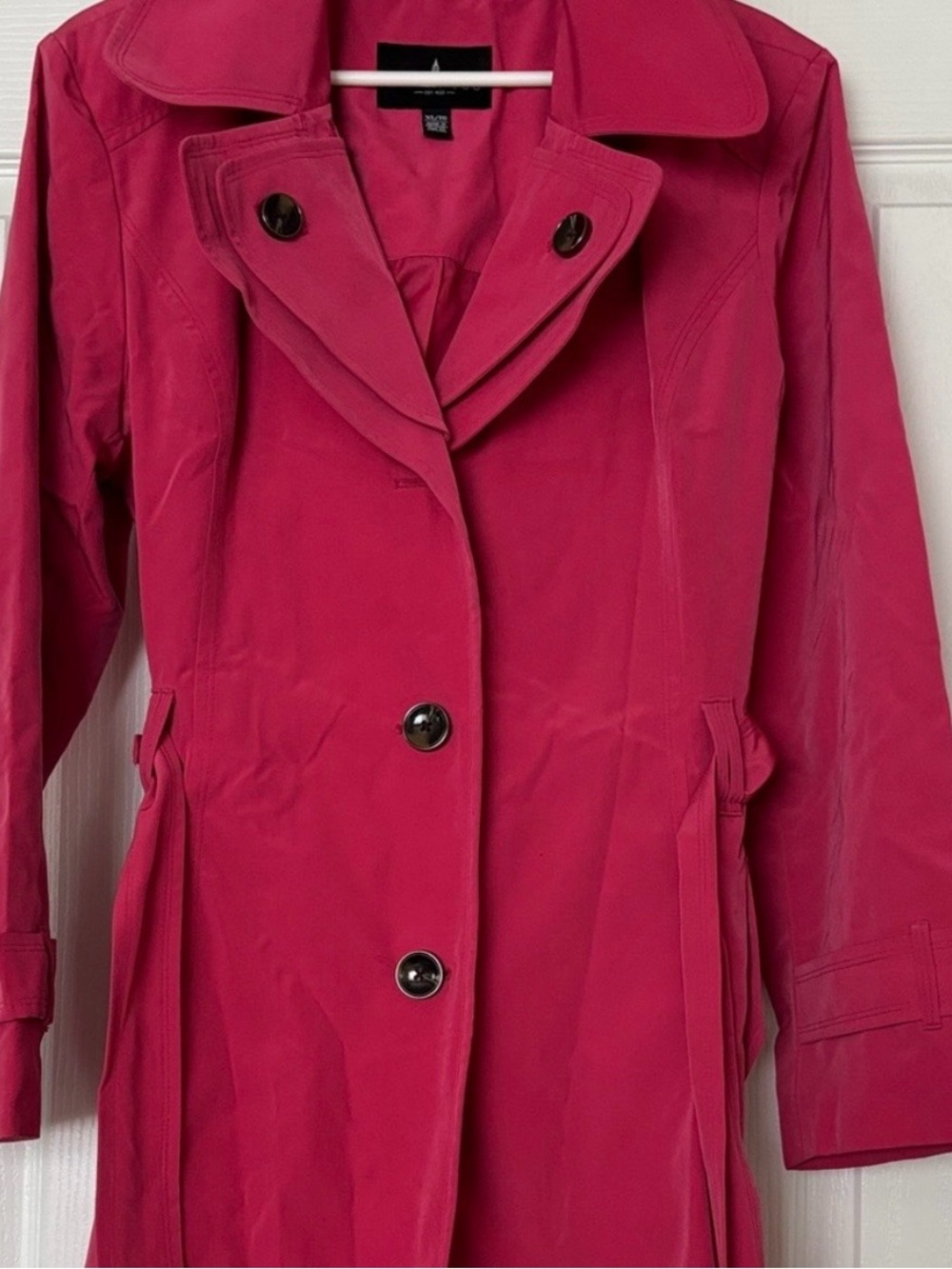 London Fog Women’s Fuchsia Trench Coat sz XL